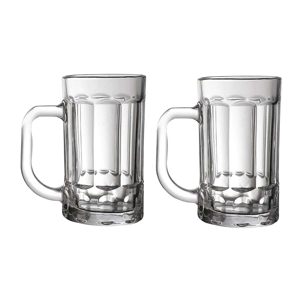 Classic Glass Beer Mug Set Pack Of 2
