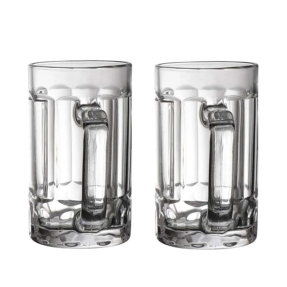 Classic Glass Beer Mug Set Pack Of 2