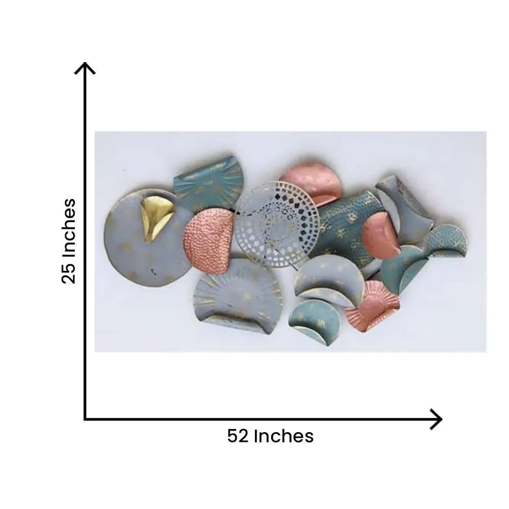 Classic Gray And Green Abstract Metal Wall Art Decor