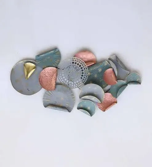 Classic Gray And Green Abstract Metal Wall Art Decor