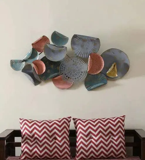 Classic Gray And Green Abstract Metal Wall Art Decor