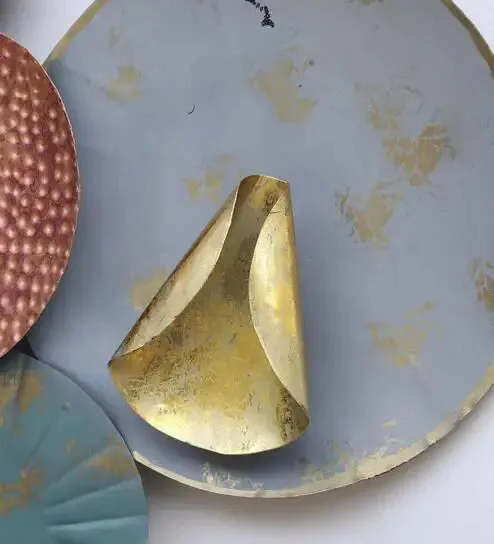 Classic Gray And Green Abstract Metal Wall Art Decor