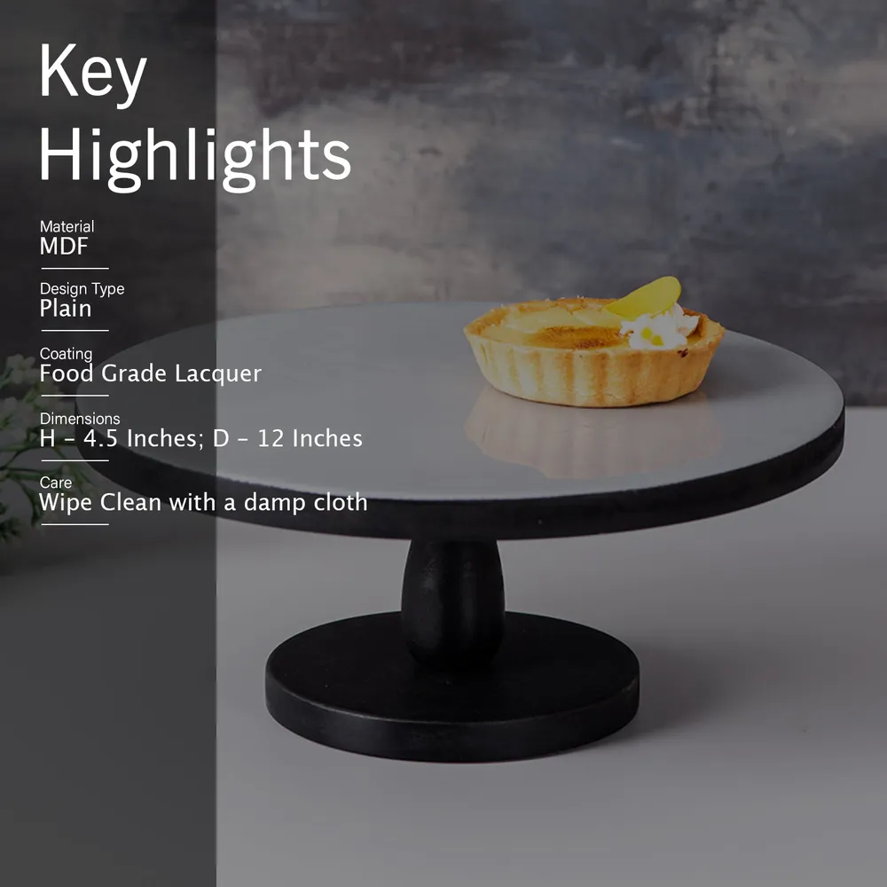 Classic Grey Plain MDF Cake Stand