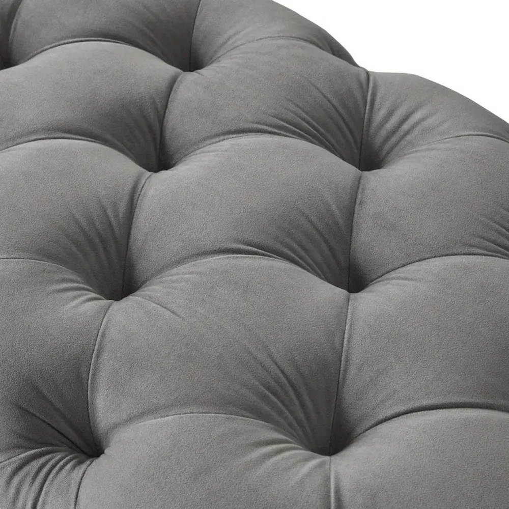 Classic Grey Resilient & Super Soft Luxurious Tufted Velvet Upholstered Bench
