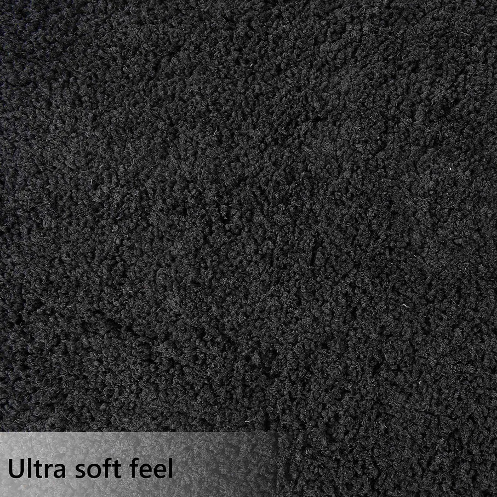 Classic Grey Solid Soft Feel Anti-Skid 100% Cotton Carpet 2X5