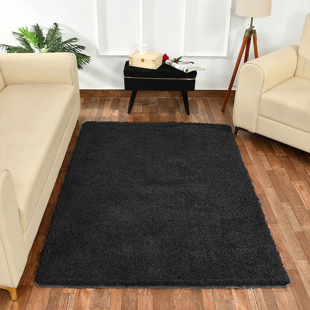 Classic Grey Solid Soft Feel Anti-Skid 100% Cotton Carpet 2X5