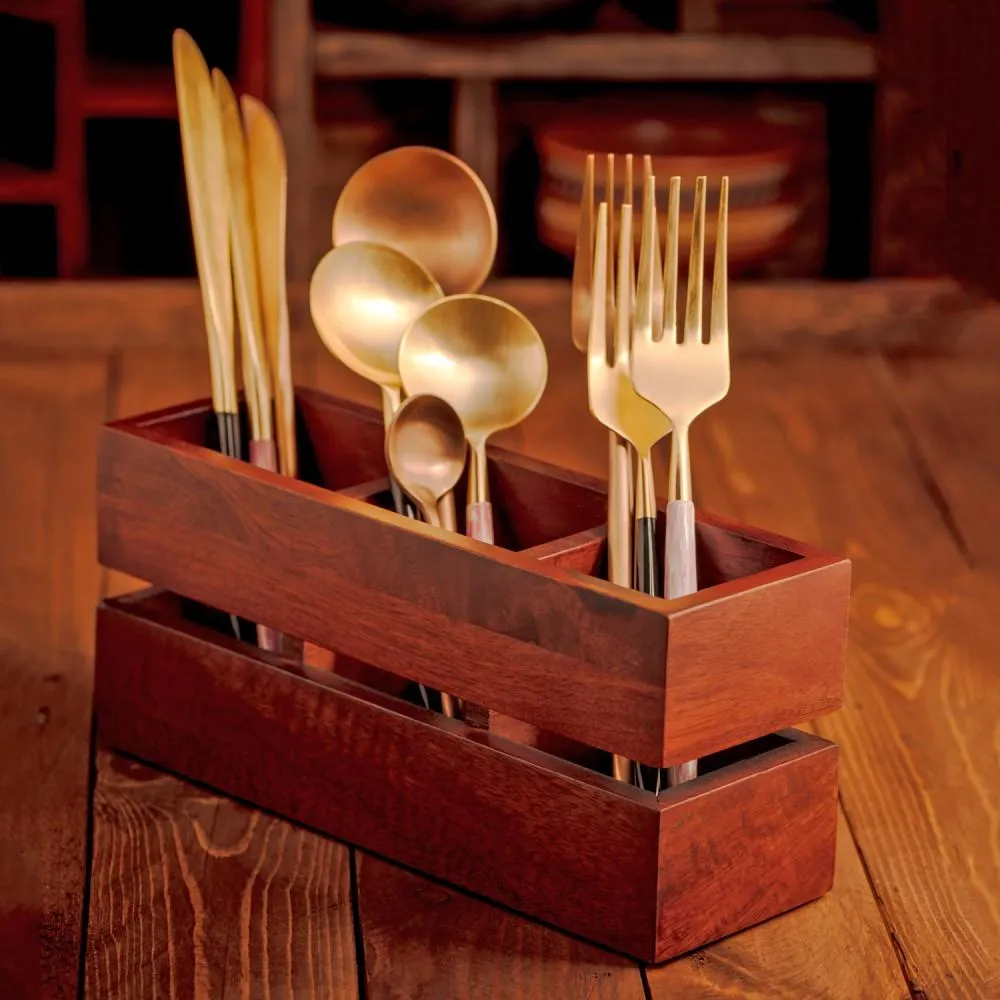Classic Mahagony Cutlery Holder