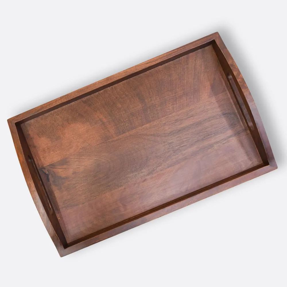 Classic Mahagony Wooden Serving Tray Small
