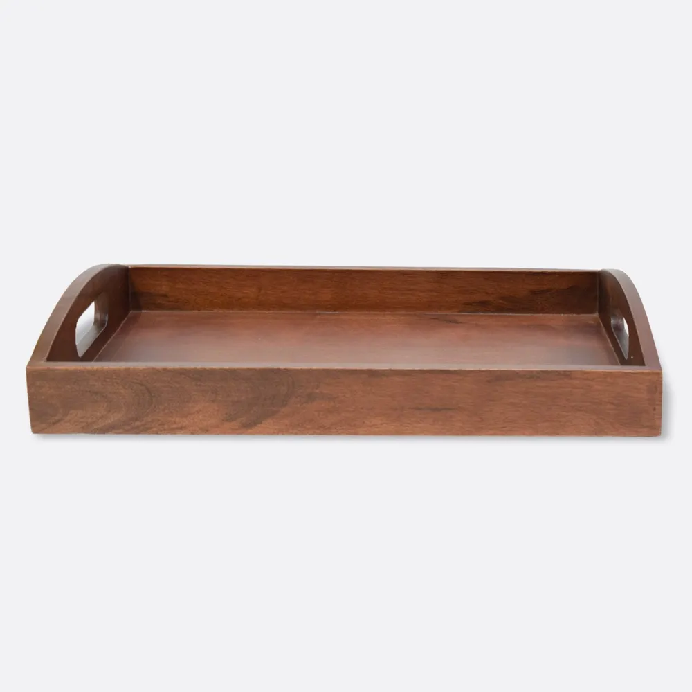 Classic Mahagony Wooden Serving Tray Small