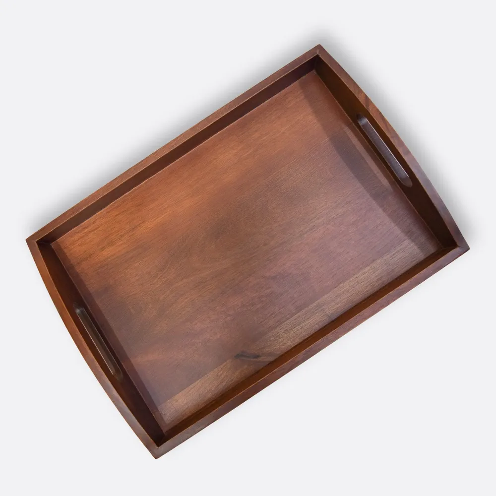 Classic Mahagony Wooden Serving Tray Small