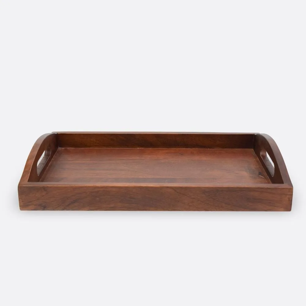 Classic Mahagony Wooden Serving Tray Small