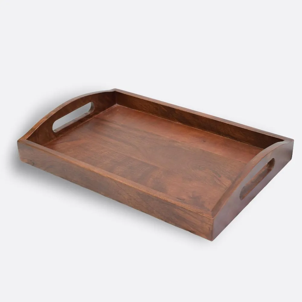 Classic Mahagony Wooden Serving Tray Small