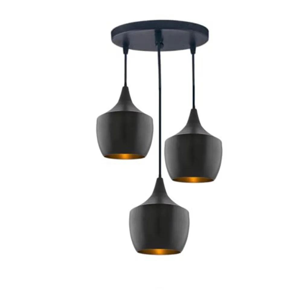 Classic Matte Black Finish Cluster Ceiling Light (Bulb not included)
