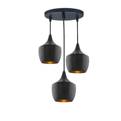 Classic Matte Black Finish Cluster Ceiling Light (Bulb not included)
