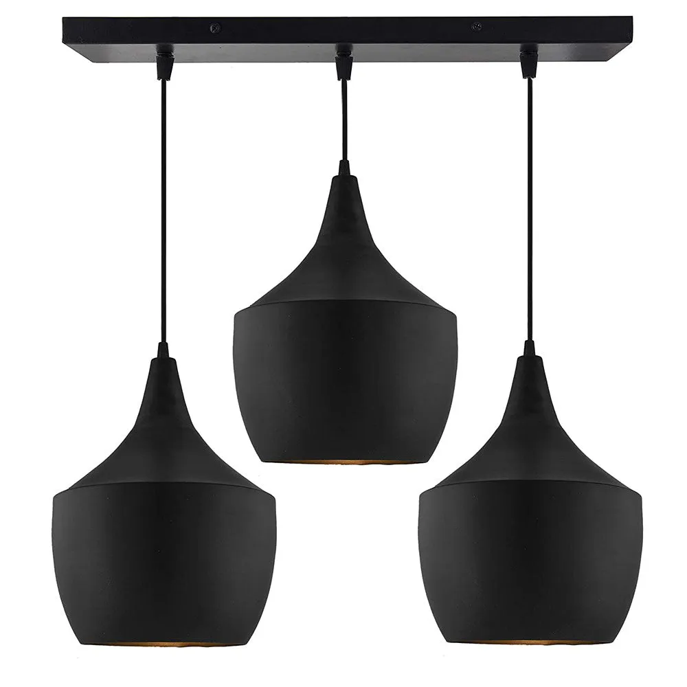 Classic Matte Black Finish Square Top Cluster Ceiling Light (Bulb not included)