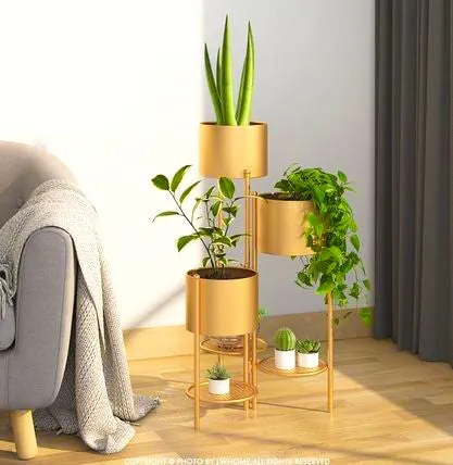 Classic Matte Golden Pots (Set Of 3)