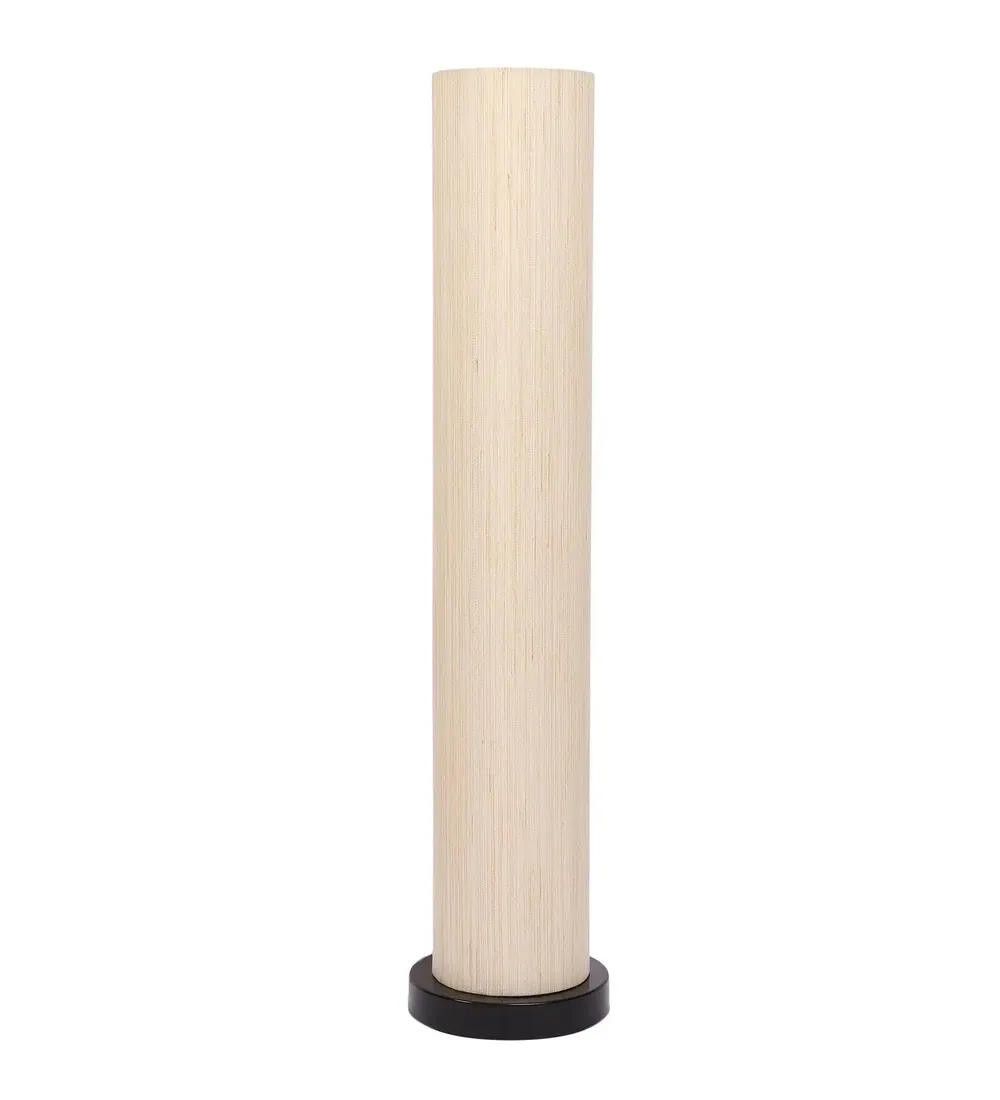 Classic Off-White Khadi Cotton Iron Floor Lamp
