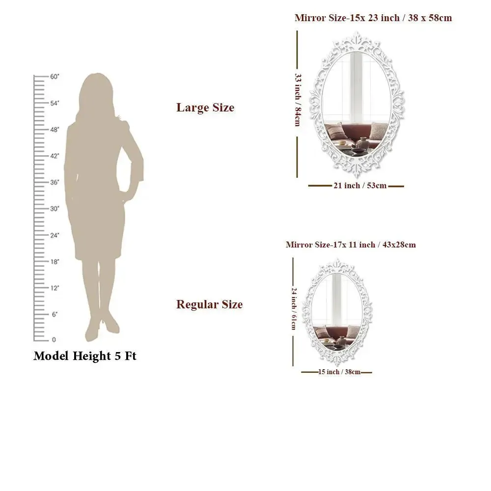 Classic Oval Vanity Mirror with Bold Motif Regular ( 61CM X 38CM )