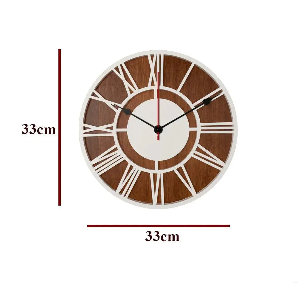 Classic Roman Number Dual Layer Wooden Wall Clock