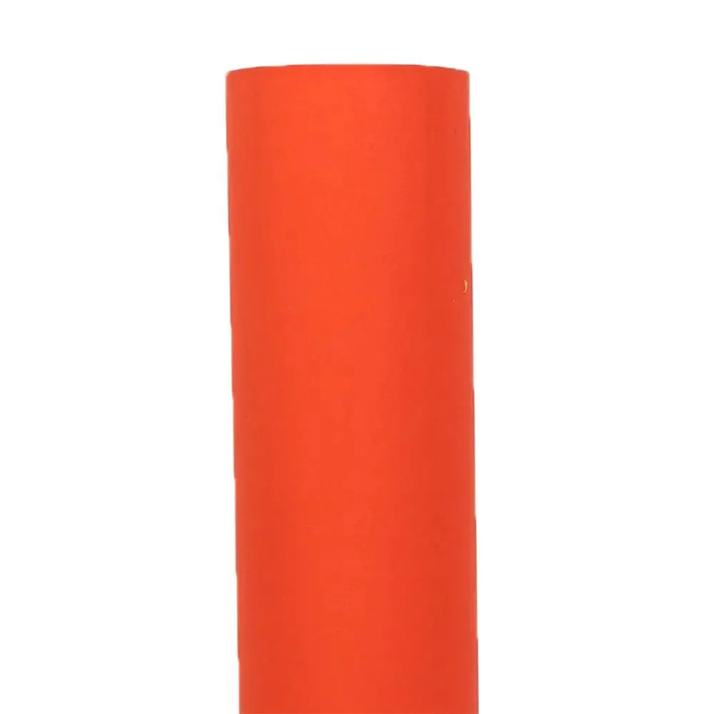 Classic Round Cotton & Natural Wood Floor Lamp Red