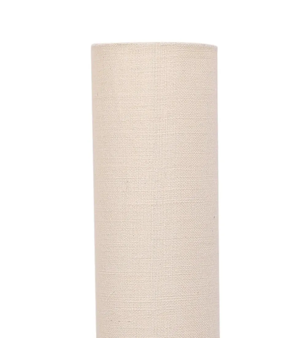 Classic Round Jute Floor Lamp With Wooden Base White