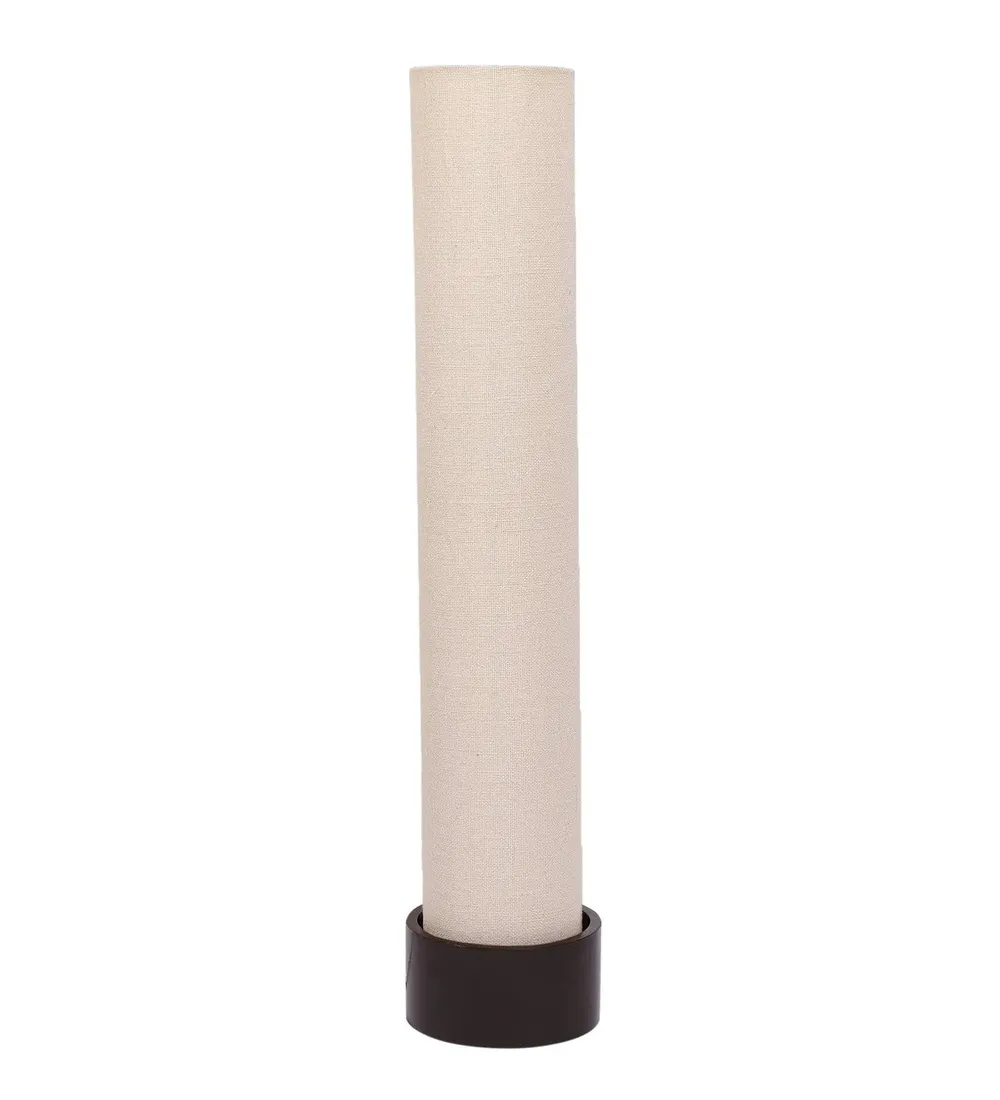 Classic Round Jute & Natural Wood Floor Lamp White