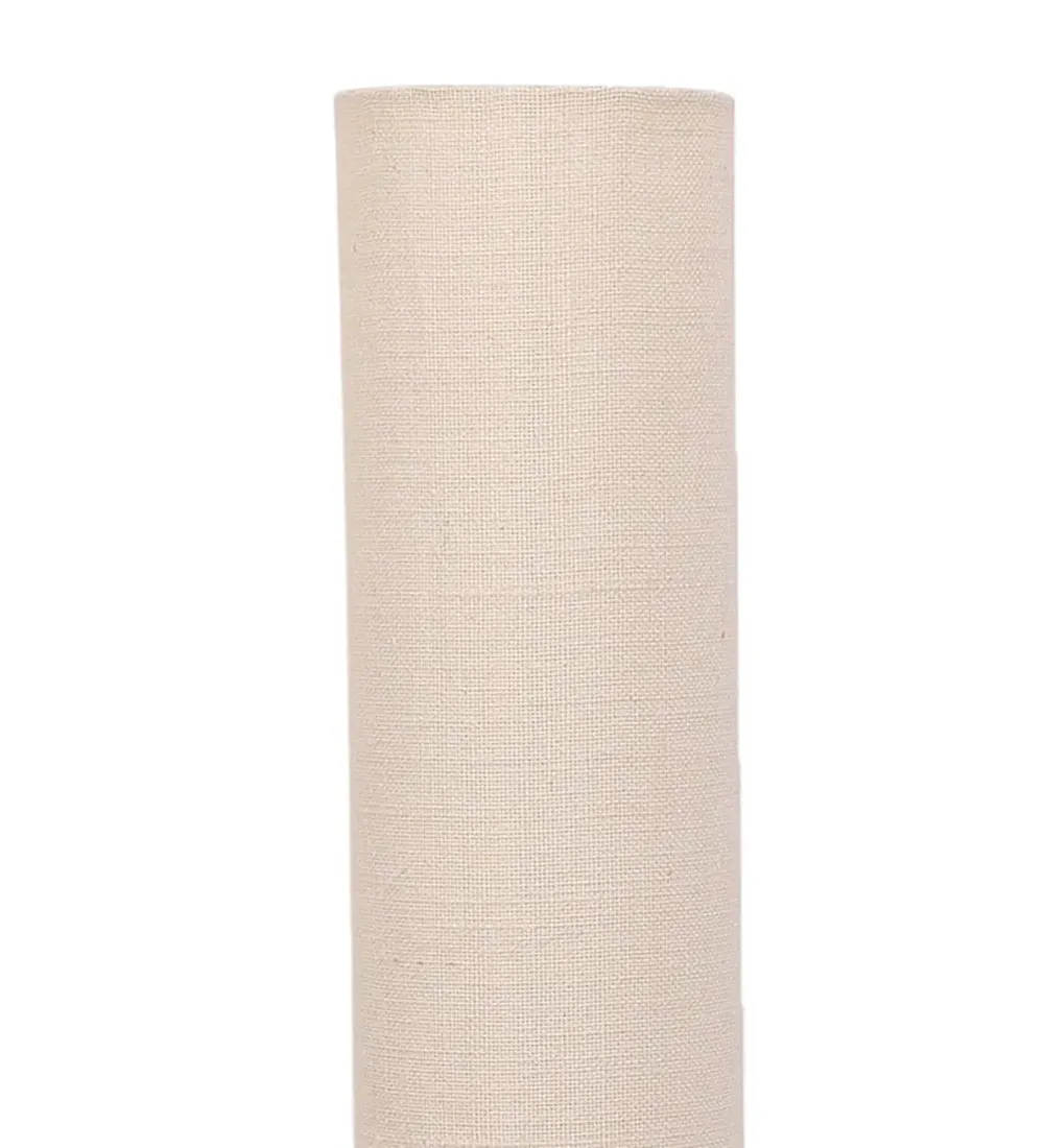 Classic Round Jute & Natural Wood Floor Lamp White