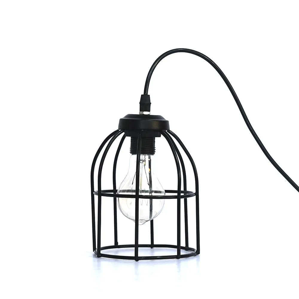 Classic Royal Black Metal Cage Antique Hanging Lamp