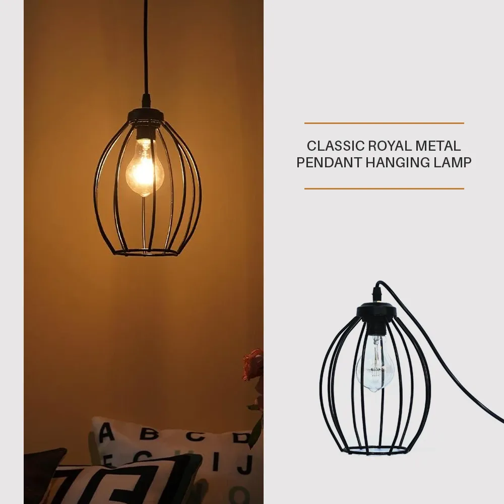 Classic Royal Black Metal Pendant Hanging Lamp