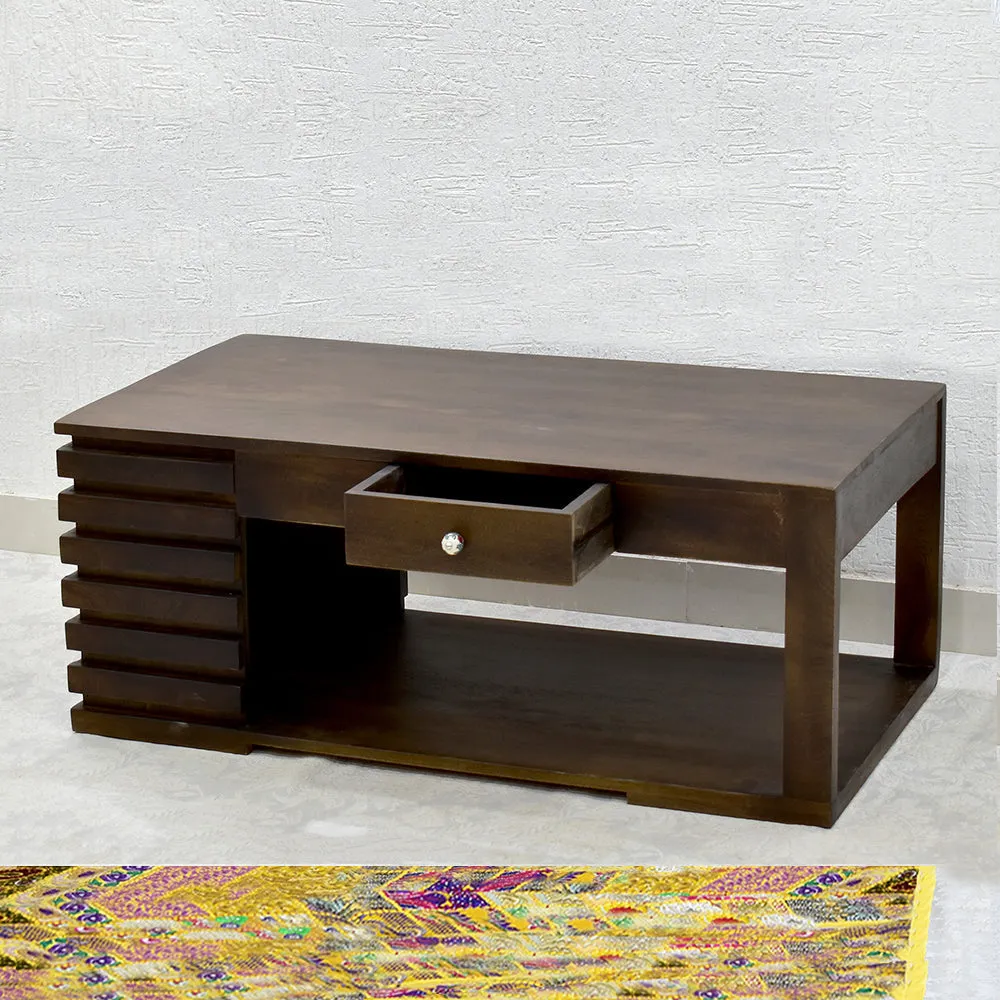 Classic Solid Wood Dark Walnut Coffee Table