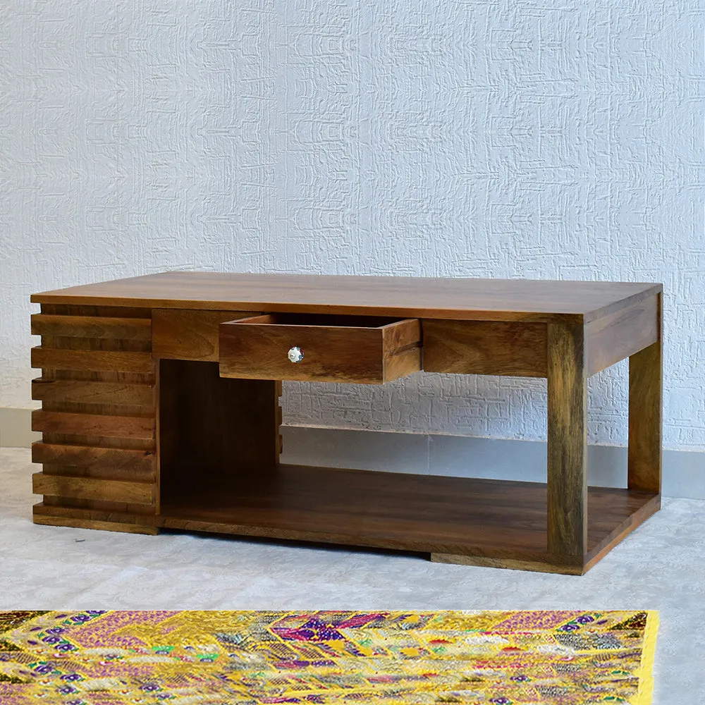 Classic Solid Wood Natural Teak Coffee Table