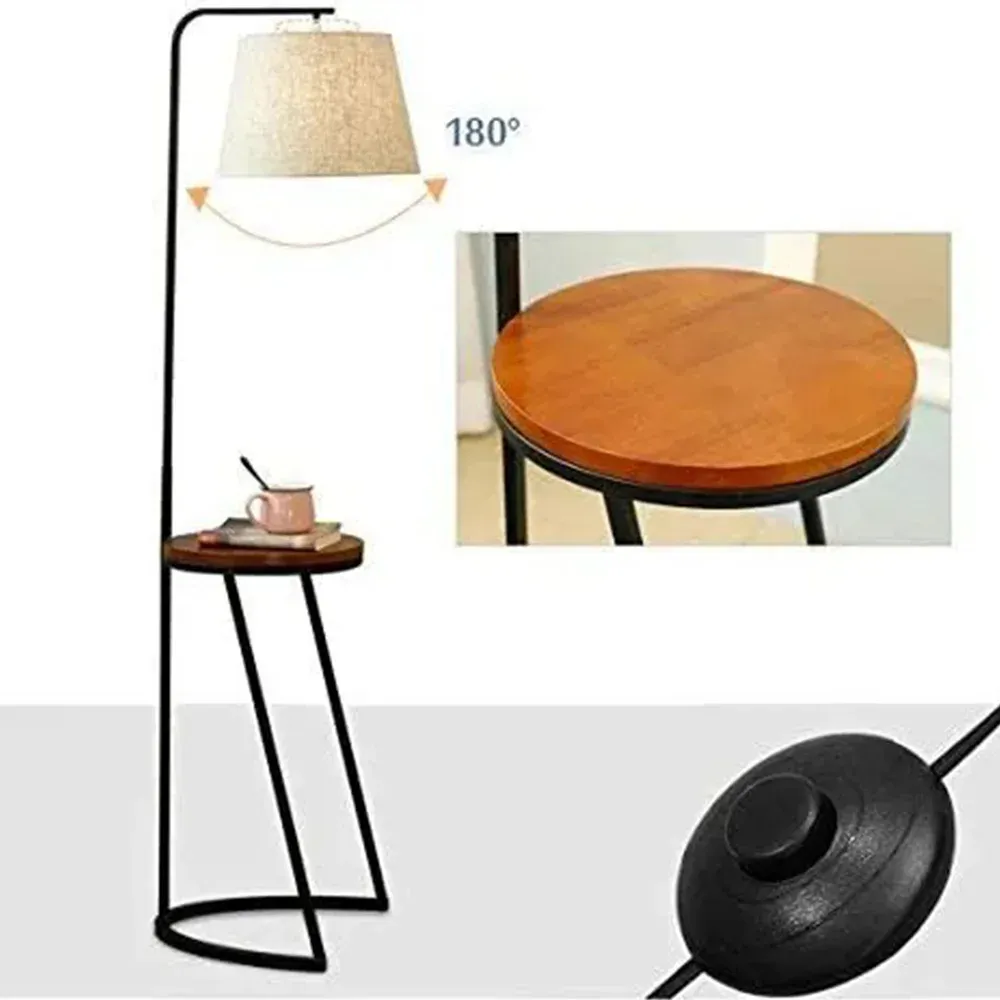 Classic Standing Lamp With Wooden Table