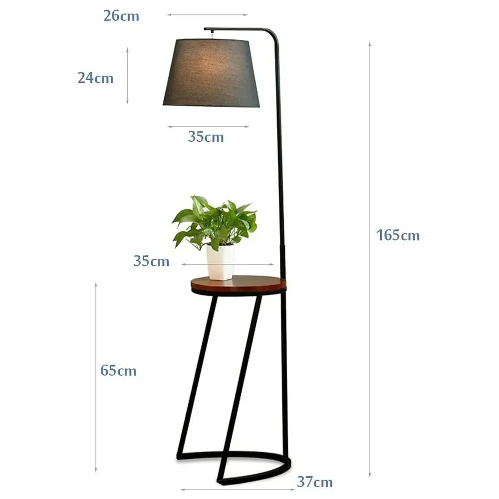 Classic Standing Lamp With Wooden Table