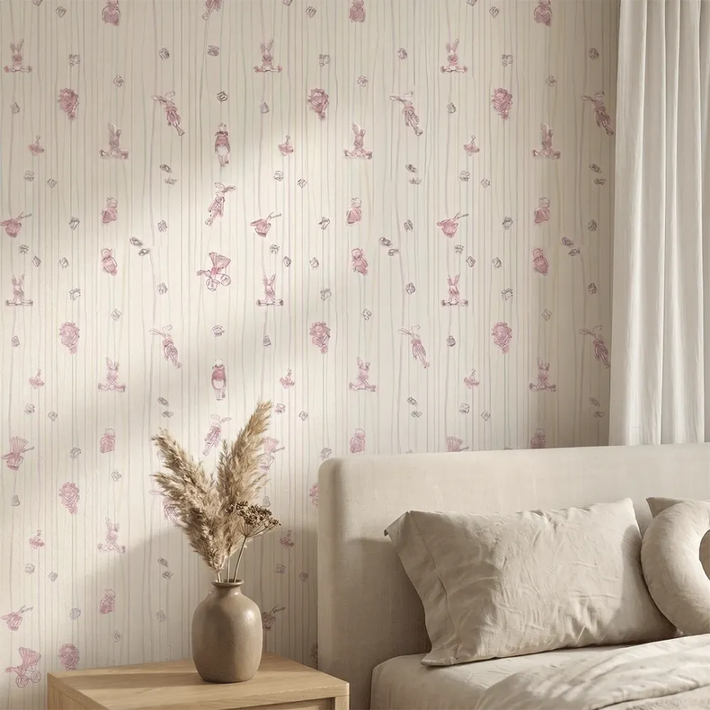 Vintage Toy Kids Wallpaper for Nursery & Baby Room