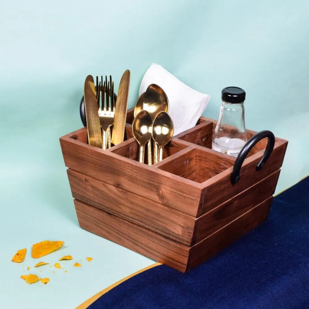 Classic Wooden Cutlery Holder