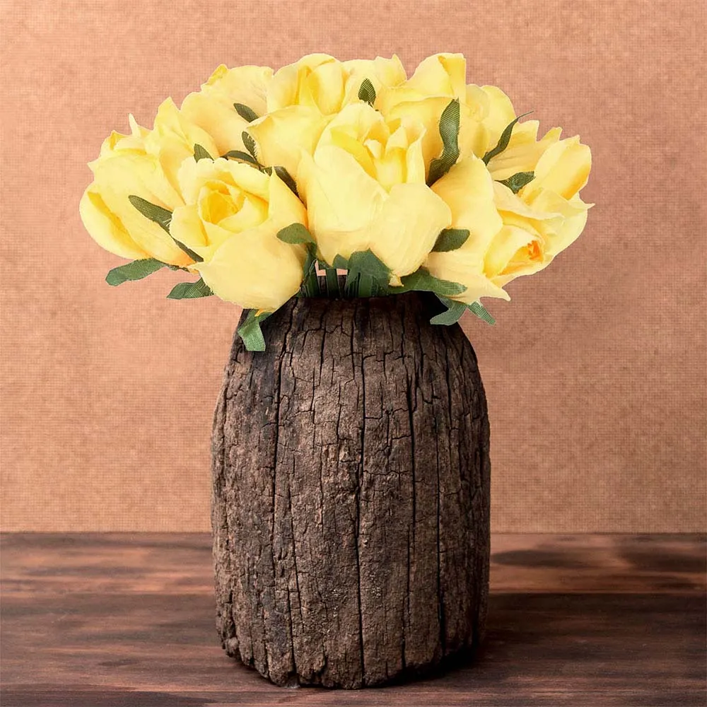 Classic Yellow Rose Bunch Artificial Flower Bunch Set Of 12