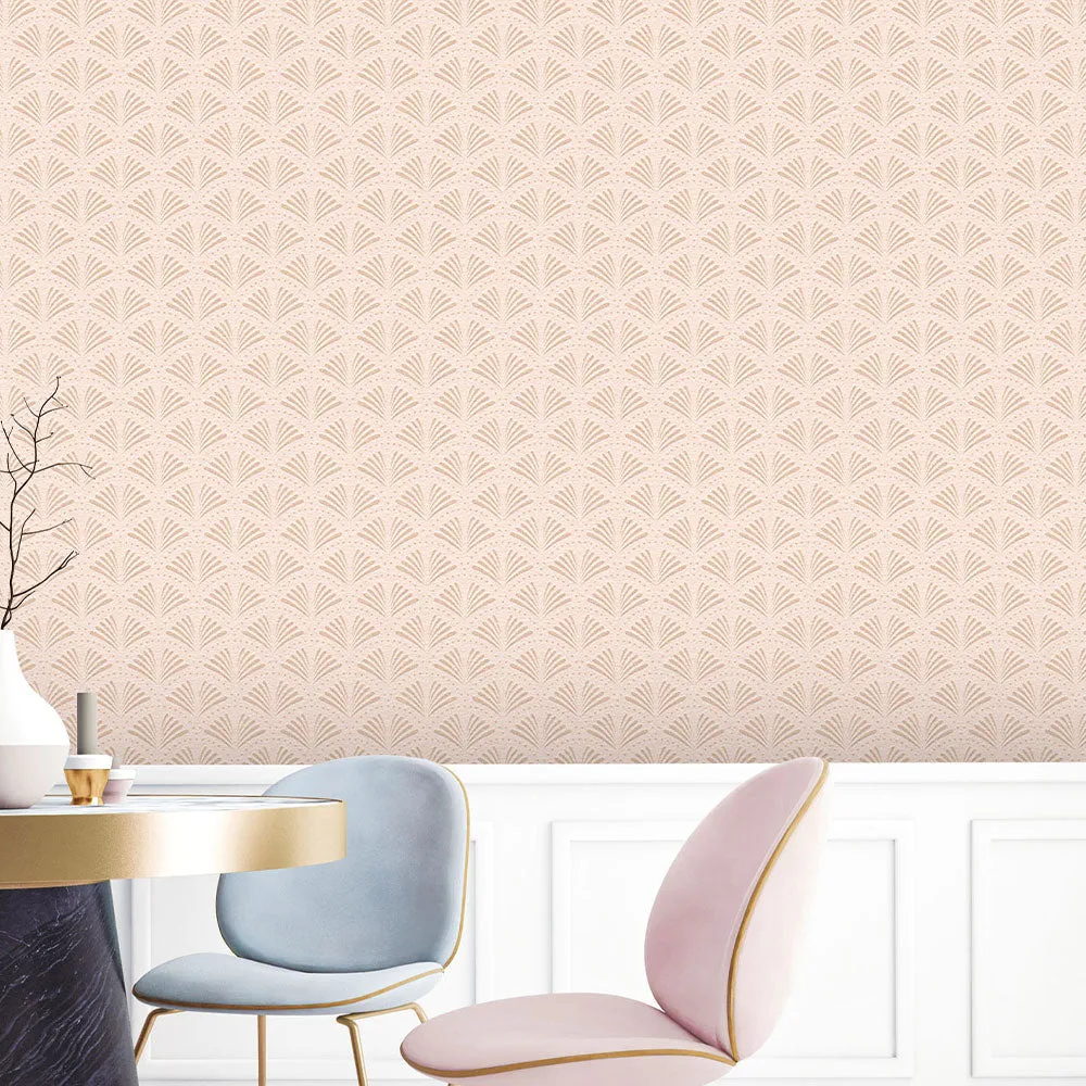 Classy Archi Waves Premium Wallpaper- Trendy Walls Collection Olive Green