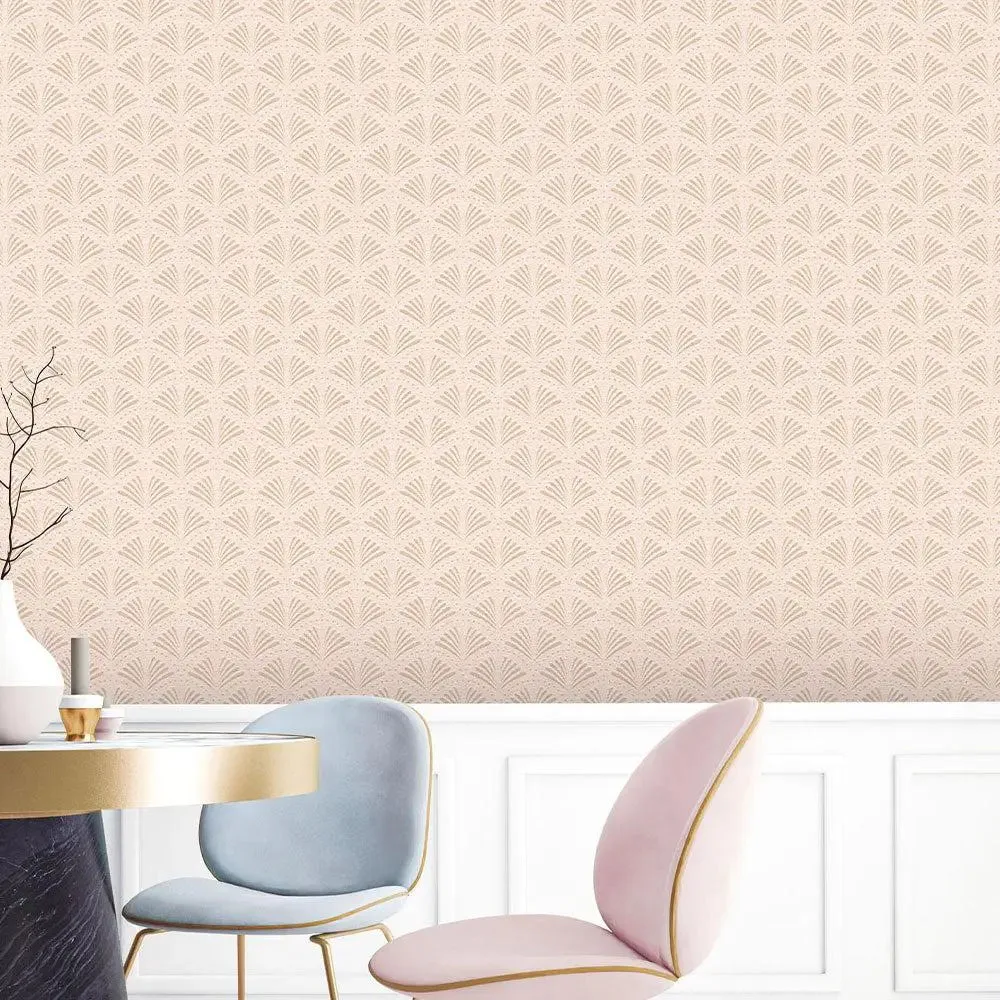 Classy Archi Waves Premium Wallpaper- Trendy Walls Collection Olive Green