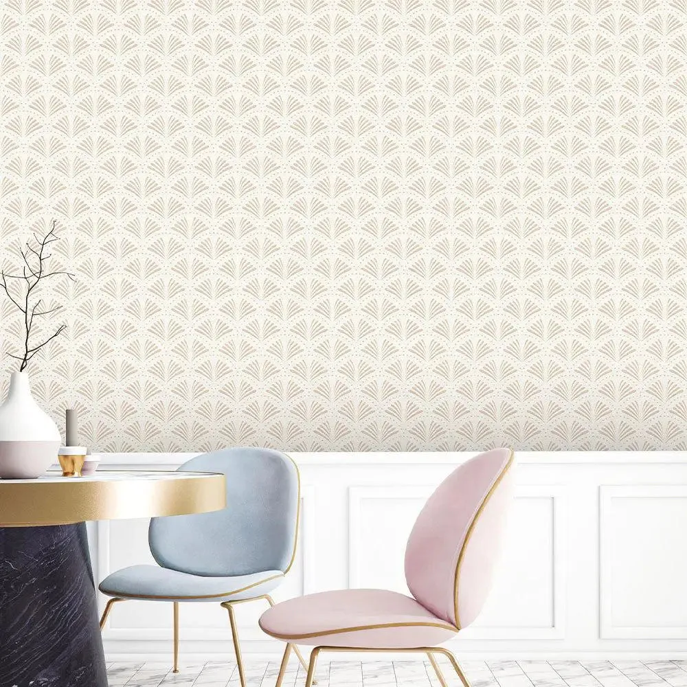 Classy Archi Waves Premium Wallpaper- Trendy Walls Collection Olive Green