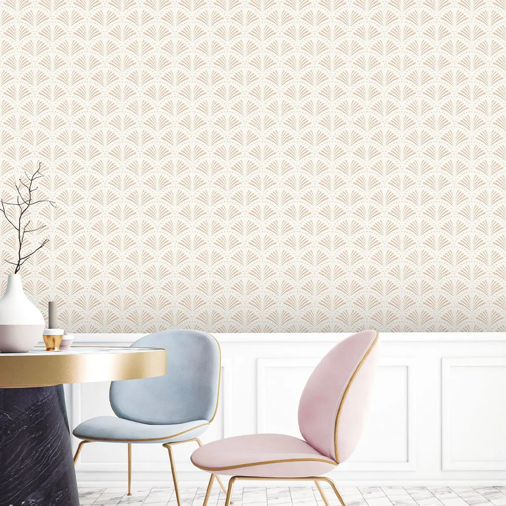 Classy Archi Waves Premium Wallpaper- Trendy Walls Collection Olive Green