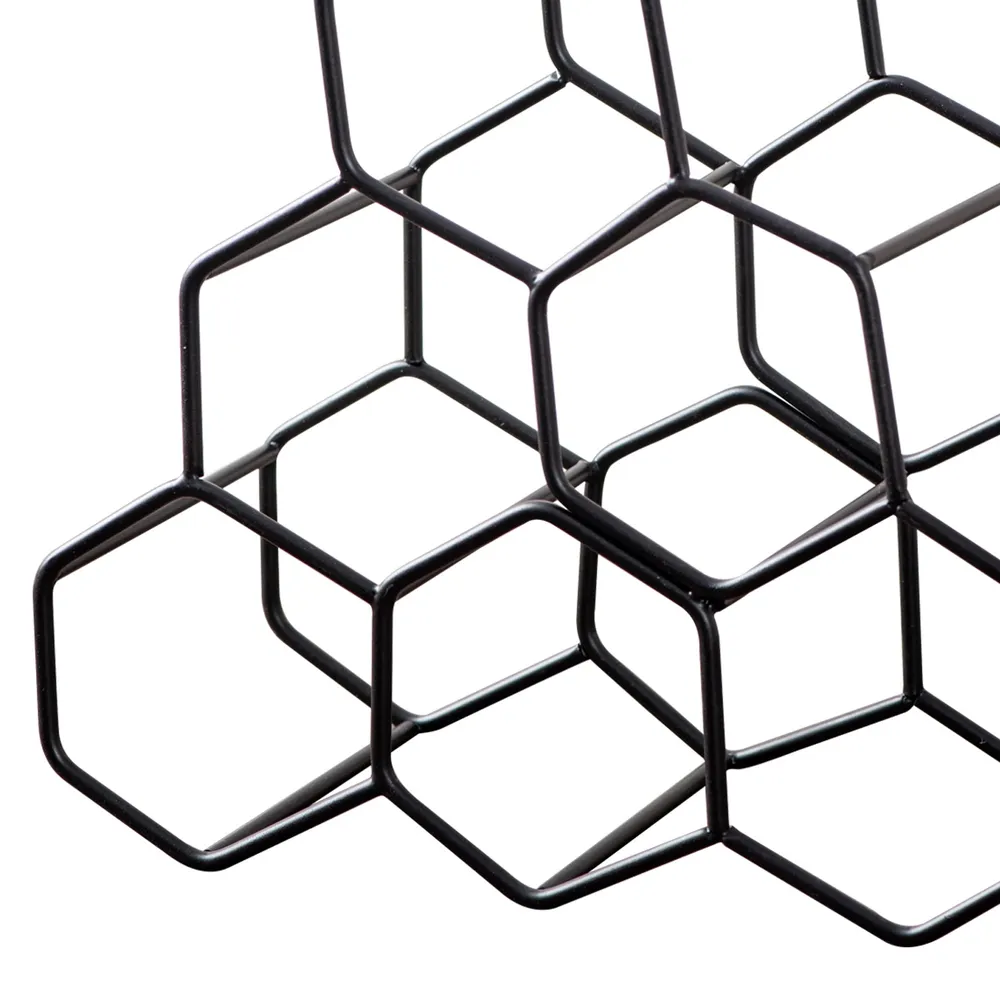 Classy Black Iron Wine Holder Rack