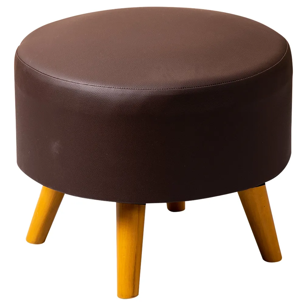 Classy Boho Print Woven Jacquard Colorful Cotton Upholstered Ottoman Wood Stool