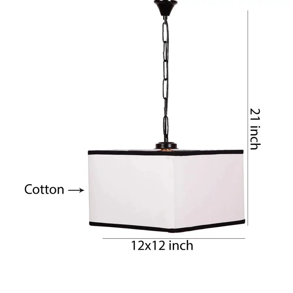 Classy Cotton Square Hanging Lamp
