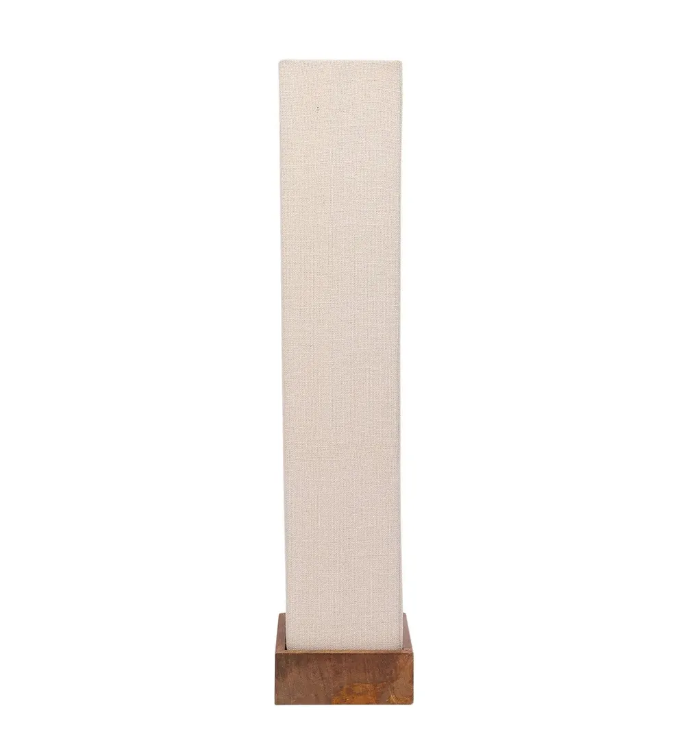 Classy Jute Square Natural Wood Floor Lamp White