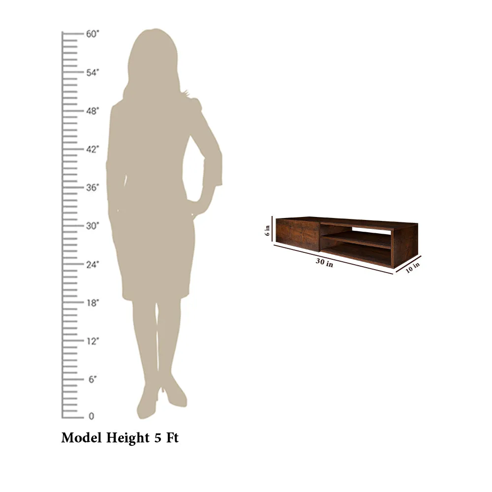 Classy Walnut Wooden Minimalist Tv Unit