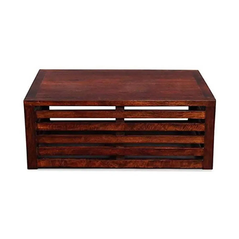 Classy Wood Pallette Striped Sheesham Wood Center Table