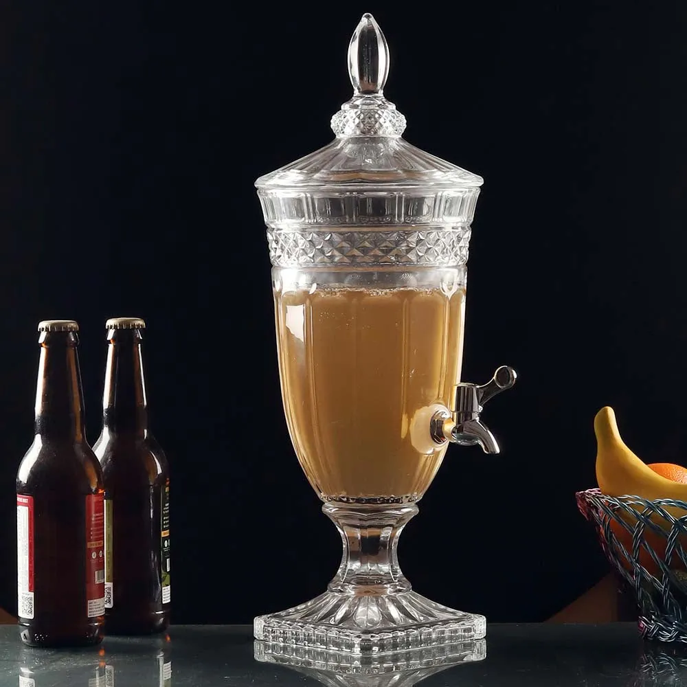 Clear Glass Tapered Cutting Edge Pitcher