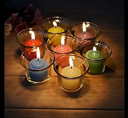 Clear Glass Votives Tea light Candle Holder Set Of 6