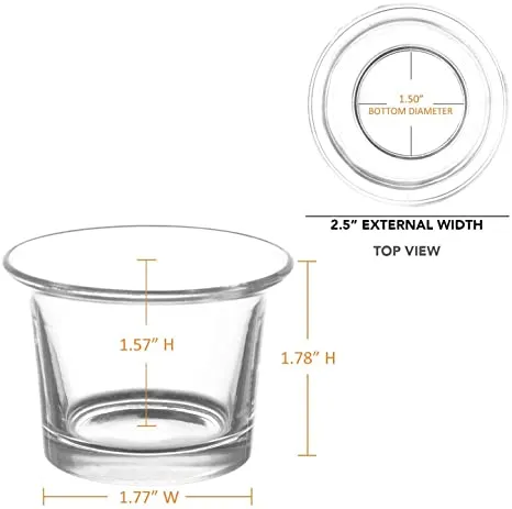 Clear Glass Votives Tea light Candle Holder Set Of 6