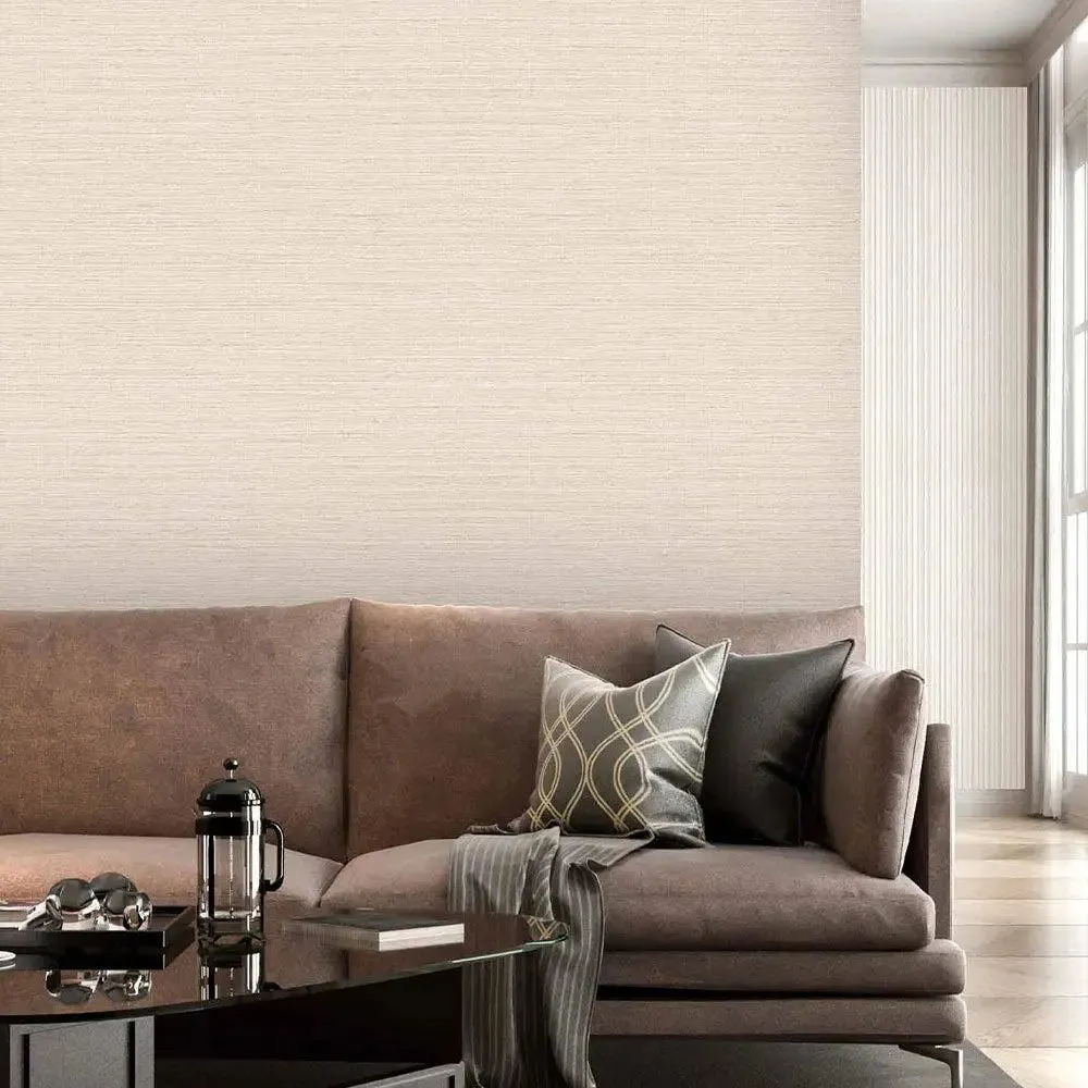 Clement Grasscloth Textured Premium Wallpaper- The Modernist Collection Dark Brown